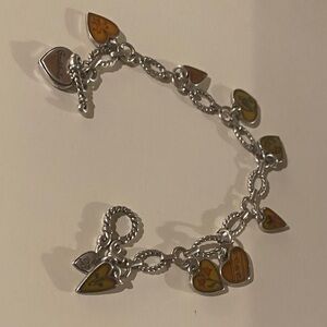 Brighton Charm Bracelet with Yellow Enamel Heart Charms - Brighton